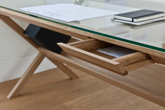 Home Office Desk with Innovative Paper Storage - DigsDi