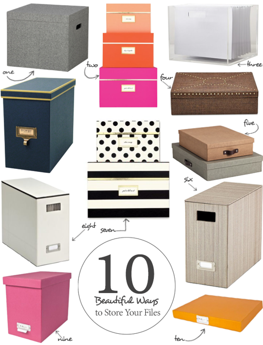 10 Beautiful Ways to Store Your Papers | Home office organization .