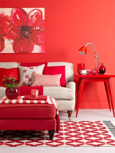 24 Hot Cranberry Monochromatic Rooms - DigsDi
