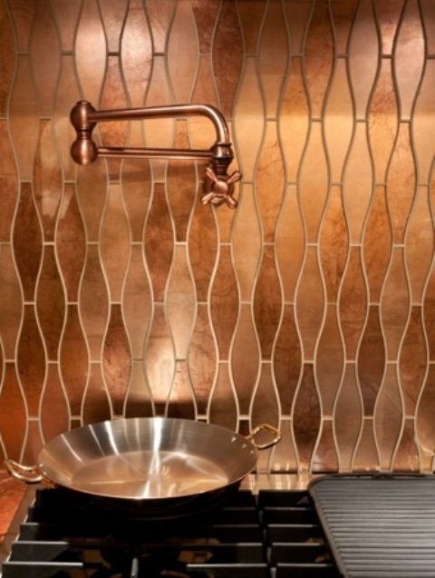 24 Hot Home Décor Ideas With Copper | Copper backsplash, Kitchen .
