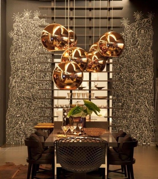 24 Hot Home Décor Ideas With Copper | Dining room lighting, Room .
