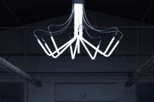 Industrial And Minimalist Neon Chandeliers | ライト インテリア .