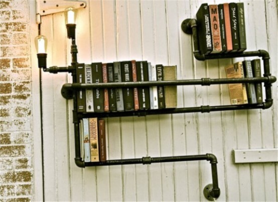 Industrial Black Plumber Bookshelves