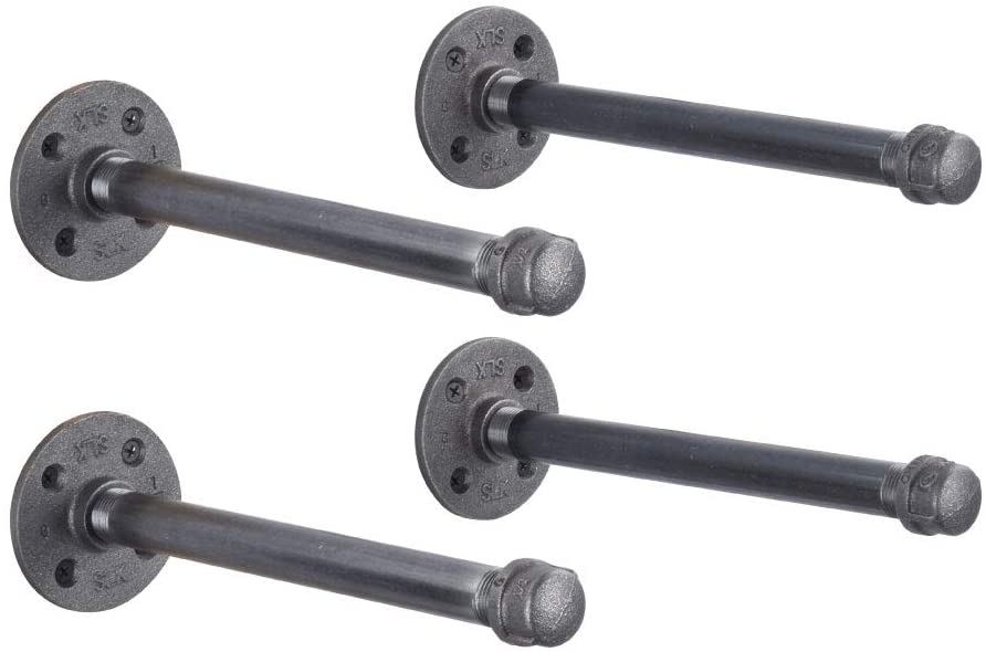 Amazon.com: PIPE DÉCOR Industrial Pipe Shelf Brackets 4 Pack .