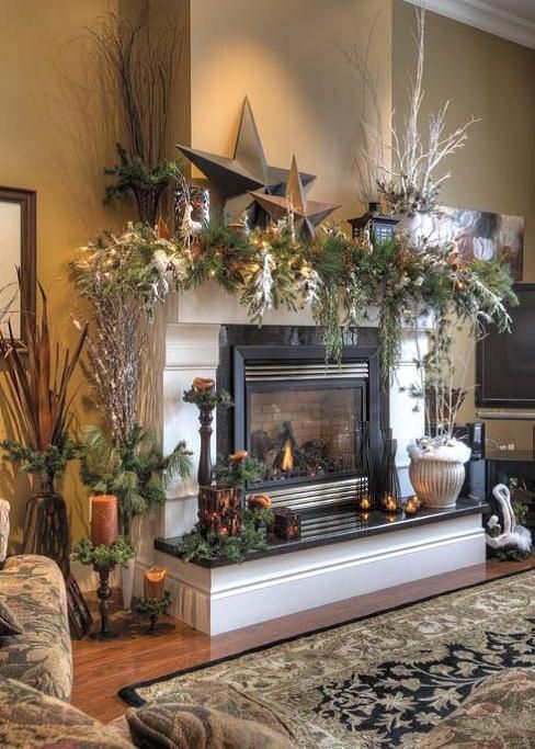 20 Rustic Christmas Home Decor Ideas, gorgeous, rustic and nature .