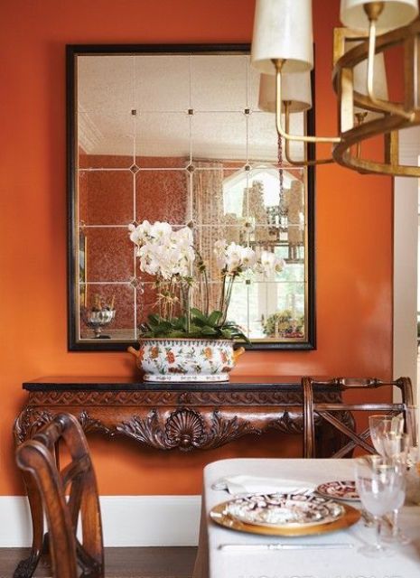 30 Inspiring Ripe Orange Room Designs | Orange rooms, Living room .