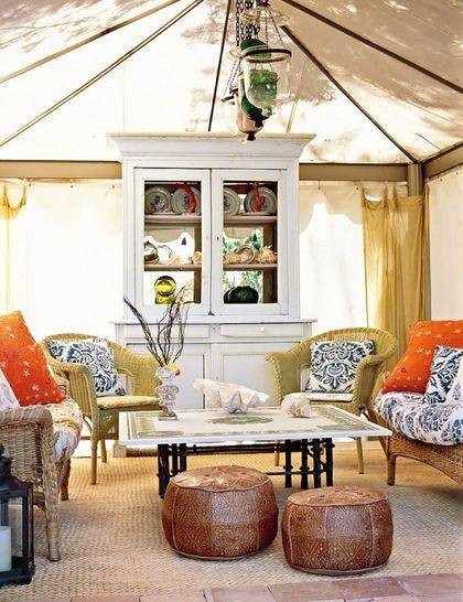 Italian Canvas Tent Veranda Decorated In Different Styles (With .