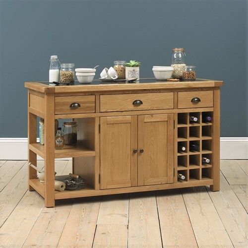 Westcote Blue Large Island with Wine Rack - The Cotswold Company .