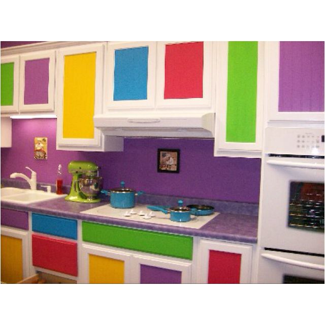 Rainbow kitchen!! #Cultivateit | Kitchen cabinets color .