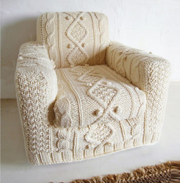 from a sweater or crazy knitting... (With images) | Arm chair .