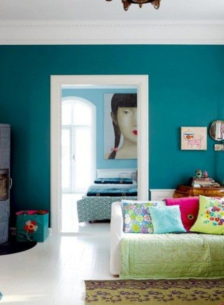 Posts about green accent wall on the doodle house | Teal walls .