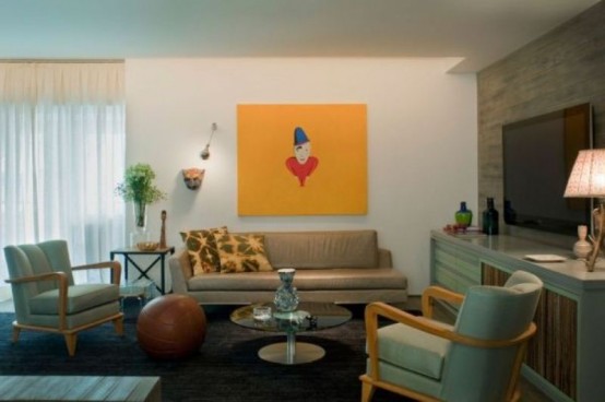 Lively Brazilian Apartment With Humorous Artwork And Vintage .
