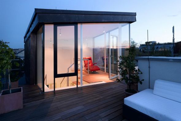 Entrance to a roof garden | Terrace design, Rooftop terrace design .