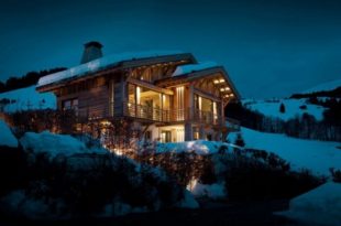 Rustic Chalet of Natural Wood In Megeve – French Alps by Bo Design .