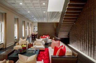 Luxurious Penthouse With Bright Red Accents - DigsDi