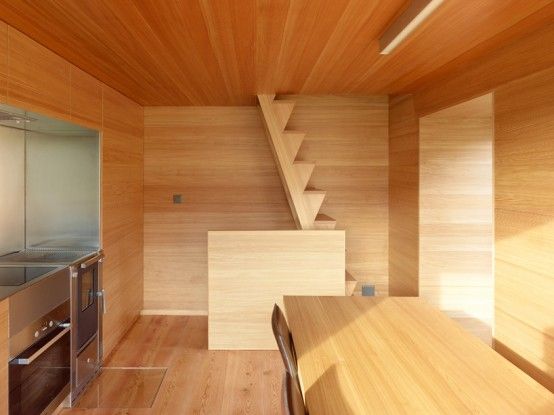 Maison Boisset With Larch Panels Interior | DigsDigs | Staircase .