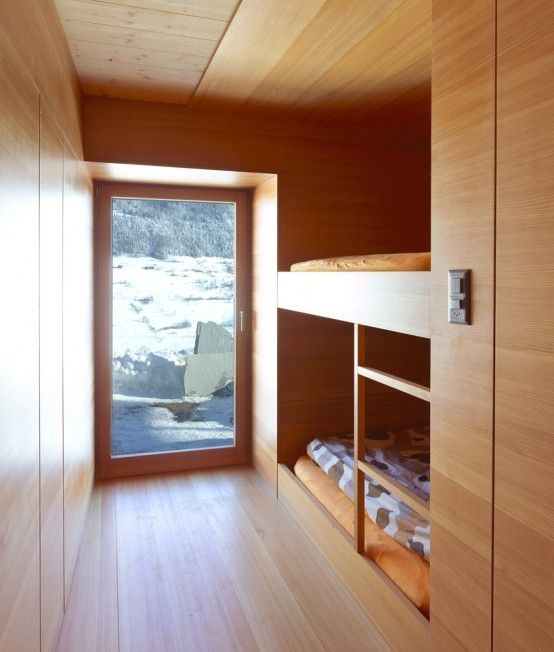 Maison Boisset With Larch Panels Interior | Cabin interior design .