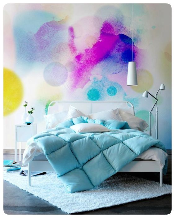 Watercolor Walls | Bedroom decor, Bedroom inspirations, Room dec