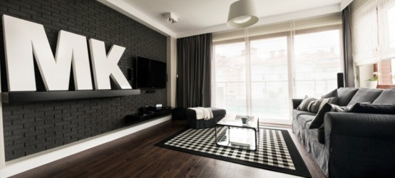 Minimalist Apartment Designed In Dark Colors And Shades - DigsDi