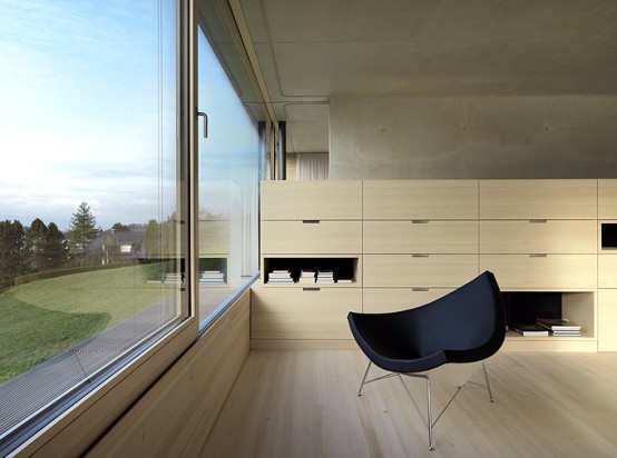 Minimalist Concrete House with Soft Wooden Interior - Germann .