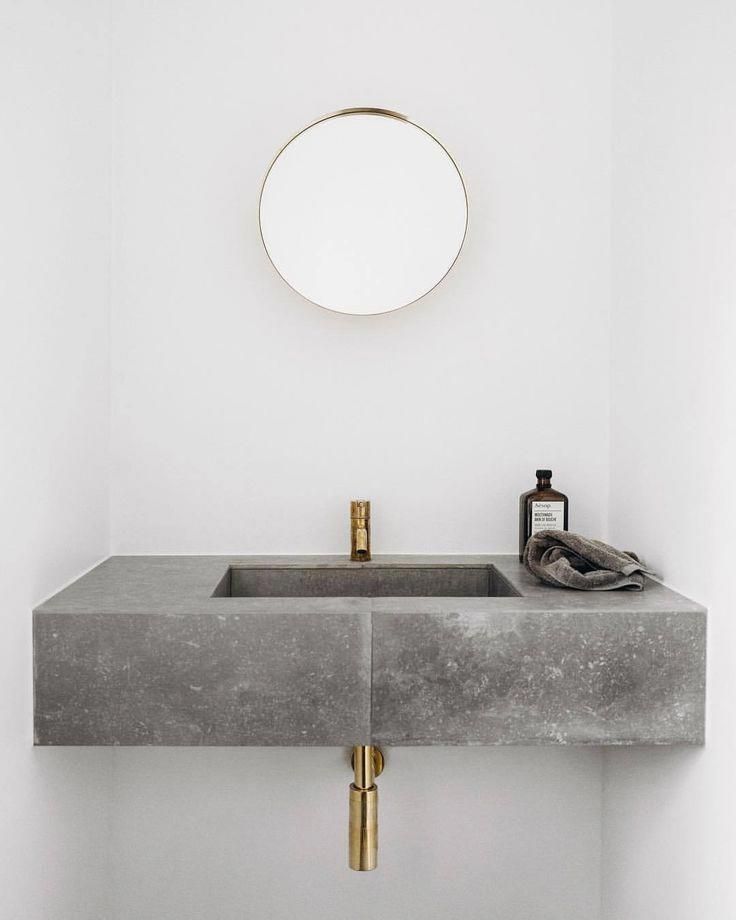 Concrete bathroom sink #moderndesignbathrooms | Minimalist .