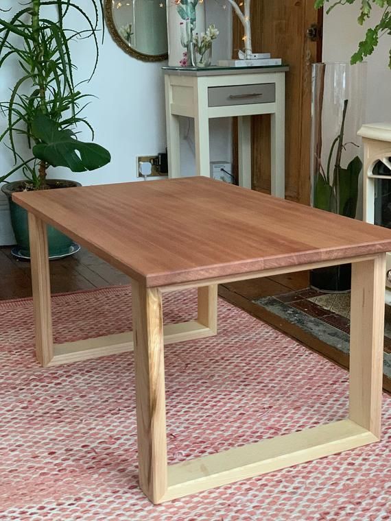 Mid-Century Modern Coffee Table | Solid Sapele and Ash Square .