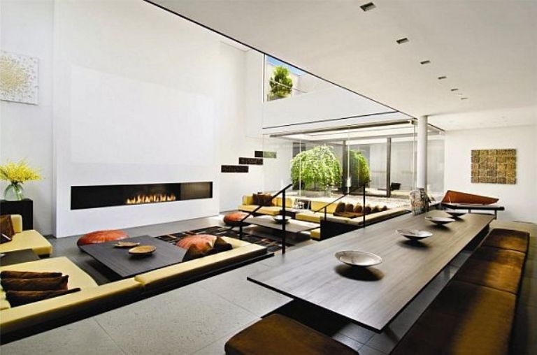 Minimalist Penthouse With Double Height Living Room