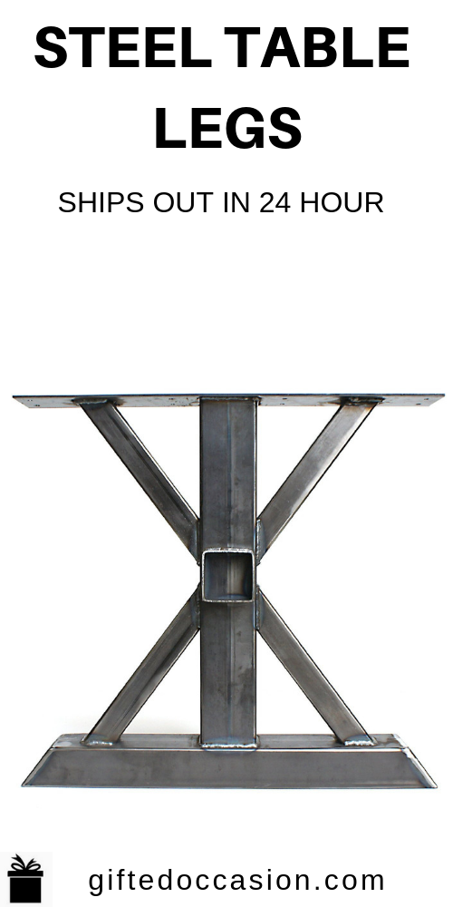Steel Table Legs, Trestle, DIY Table legs, Wood beam receptacle .