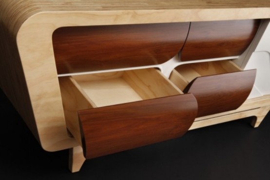 Minimalist Sideboards Of Natural Wood And Bright Colors - DigsDi