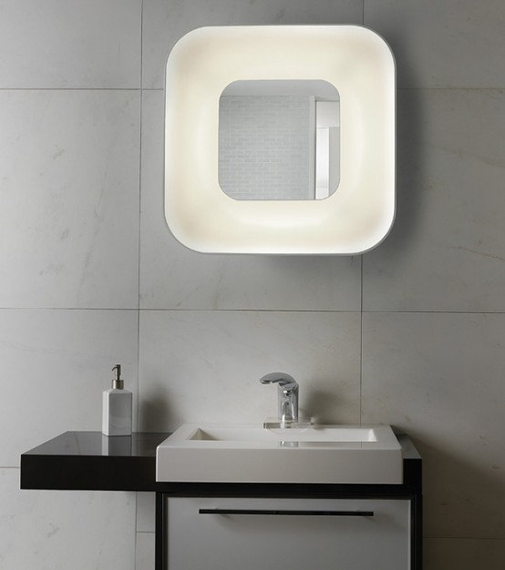 Minimalist Wall And Ceiling Lamp With A Mirror - Parabola by .