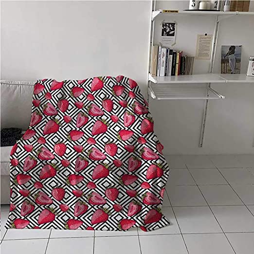Amazon.com: painting-home Breathable Blanket Strawberries on .