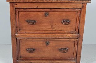 Antique mixed wood two-drawer sacristy chest, chestnut, walnut and .