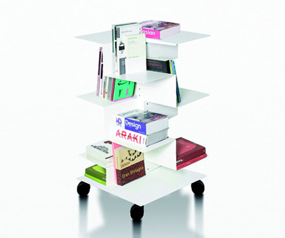 Modern And Asymmetric Freestanding Bookcases Librespiral by Gerardo Mari
