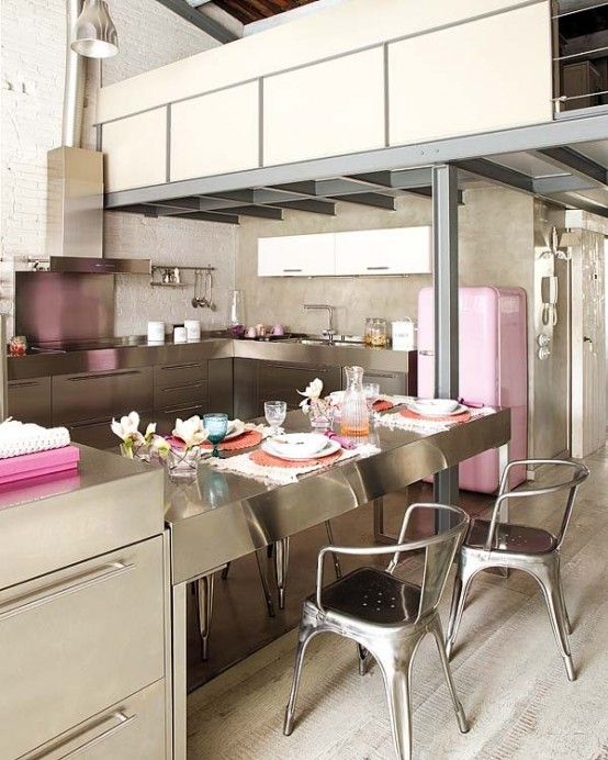 Modern And Vintage Interior Design In Shades Of Pink | Industrial .