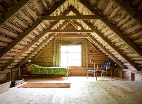 Attic rooms are always cool. I always wanted one like this .