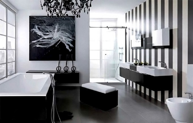 MODERN BLACK AND WHITE BATHROOM | Maison Valentina Bl