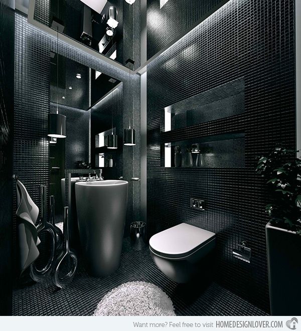 20 Sleek Ideas for Modern Black and White Bathrooms | Home Design .