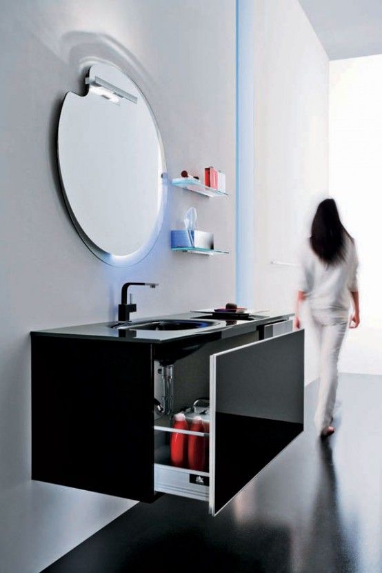 Modern Black Bathroom Furniture - Onyx by Stemik Living | Black .