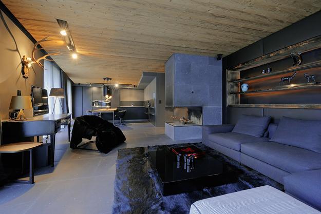 Modern Apartment Ideas Preserving Character of Alpine Chalet in .