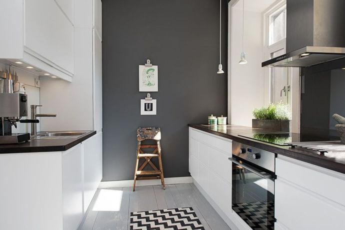 45 Cool Scandinavian Kitchen Design Ideas | Grey kitchen walls .