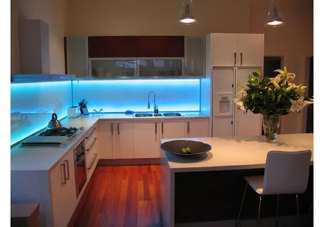 Funky if just a small area of glass splashback behind the sink .