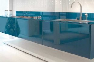 Modern Kitchen Design with LED Lights and Cobalt Finish By Scic .