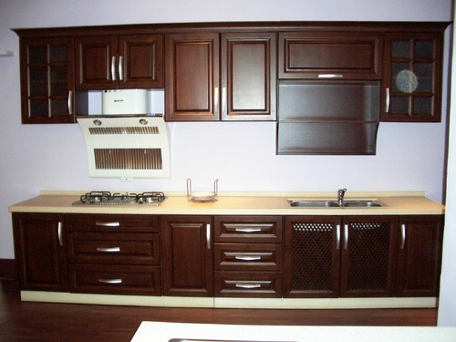 Wood Finish Kitchen Sets, Cabinets Designing Services, Kitchen .