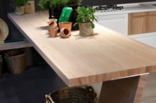 Modern Kitchen Of Natural Elm Wood By Stosa - DigsDi