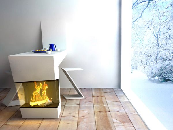 Awesome stove.. | Fireplace design, Modern kitchen tables, Modern .