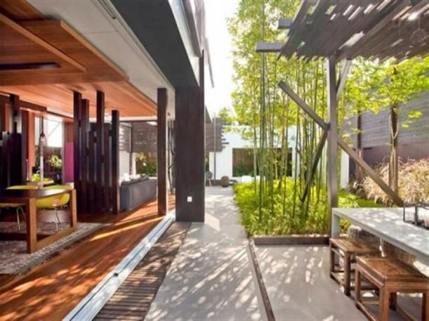 Successful marrying of indoor/outdoor space. | Modern house design .