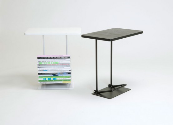 Modern Mobile Side Table To Store Magazines