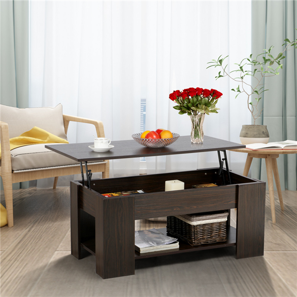 Yaheetech Lift up Top Coffee Table with Under Storage Shelf Modern .