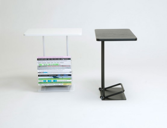 Modern Mobile Side Table To Store Magazines - DigsDi