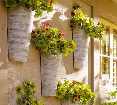Wall-Mount Galvanized Metal Planter | Wall mounted planters .